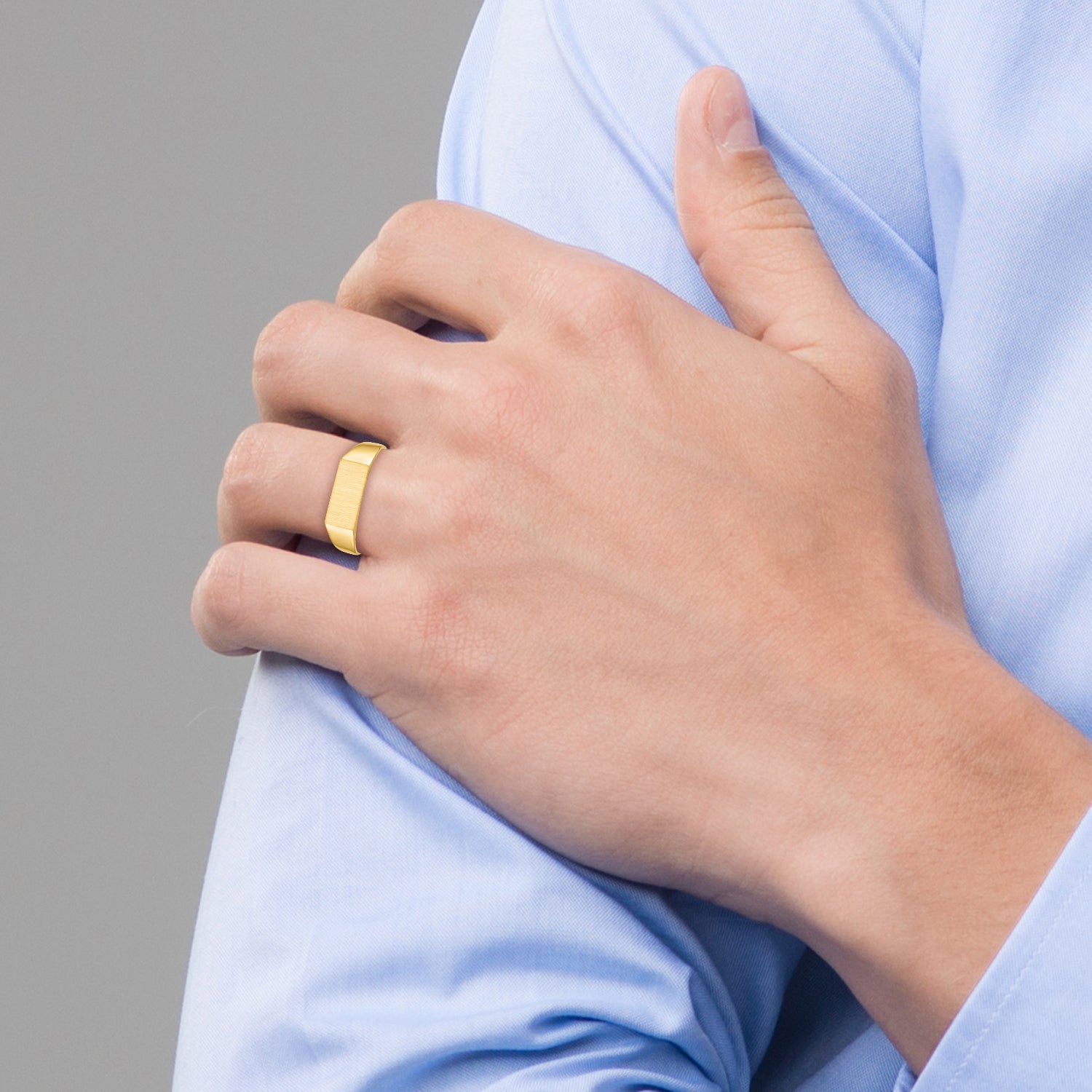 14k 12.0x5.5mm Rectangle Closed Back Signet Ring RS401