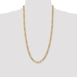 14K 26 inch 6.25mm Flat Figaro with Lobster Clasp Chain FFL160