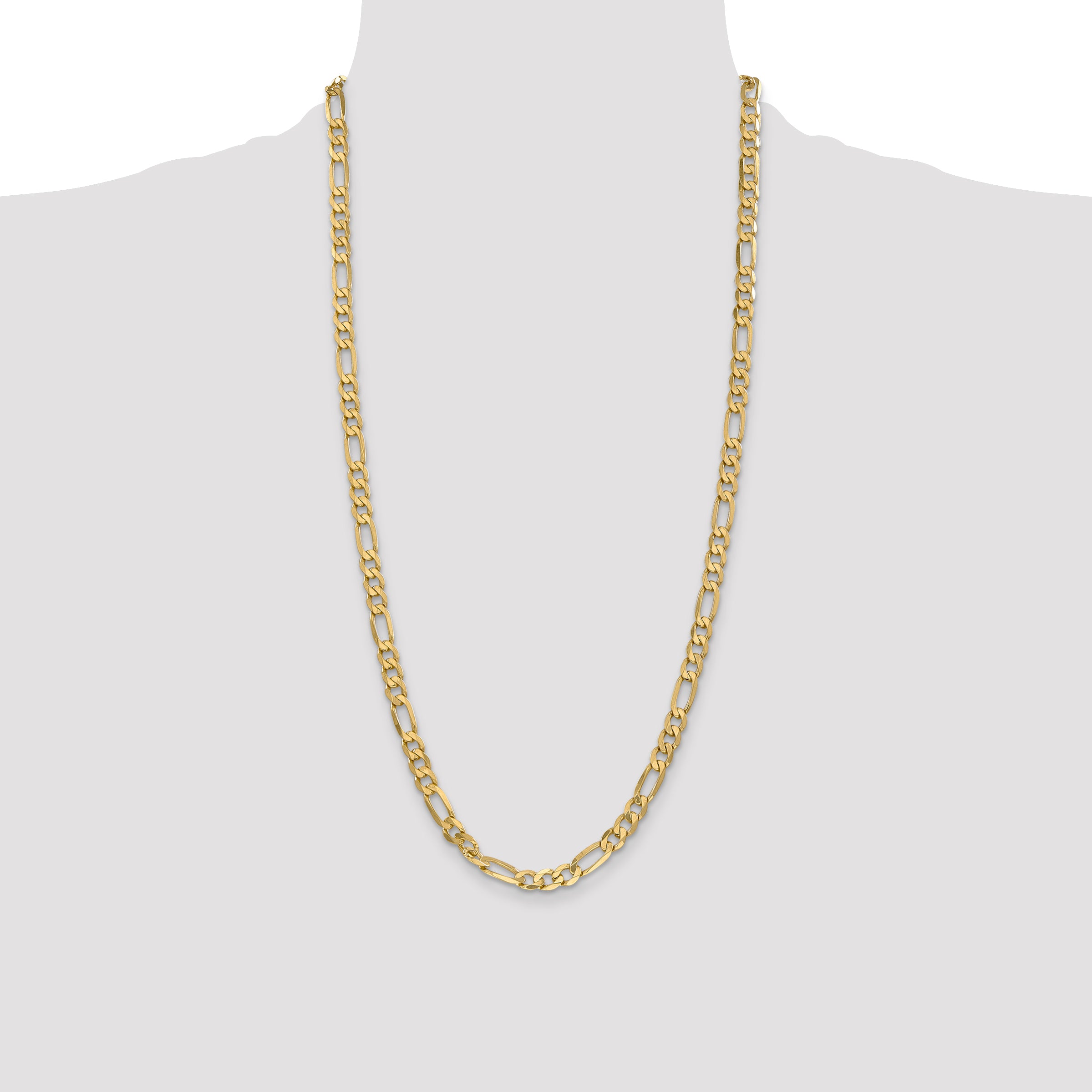 14K 26 inch 6.25mm Flat Figaro with Lobster Clasp Chain FFL160