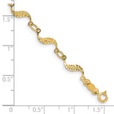 14k Diamond-cut Wavy Link 7.5 inch Bracelet FB1324