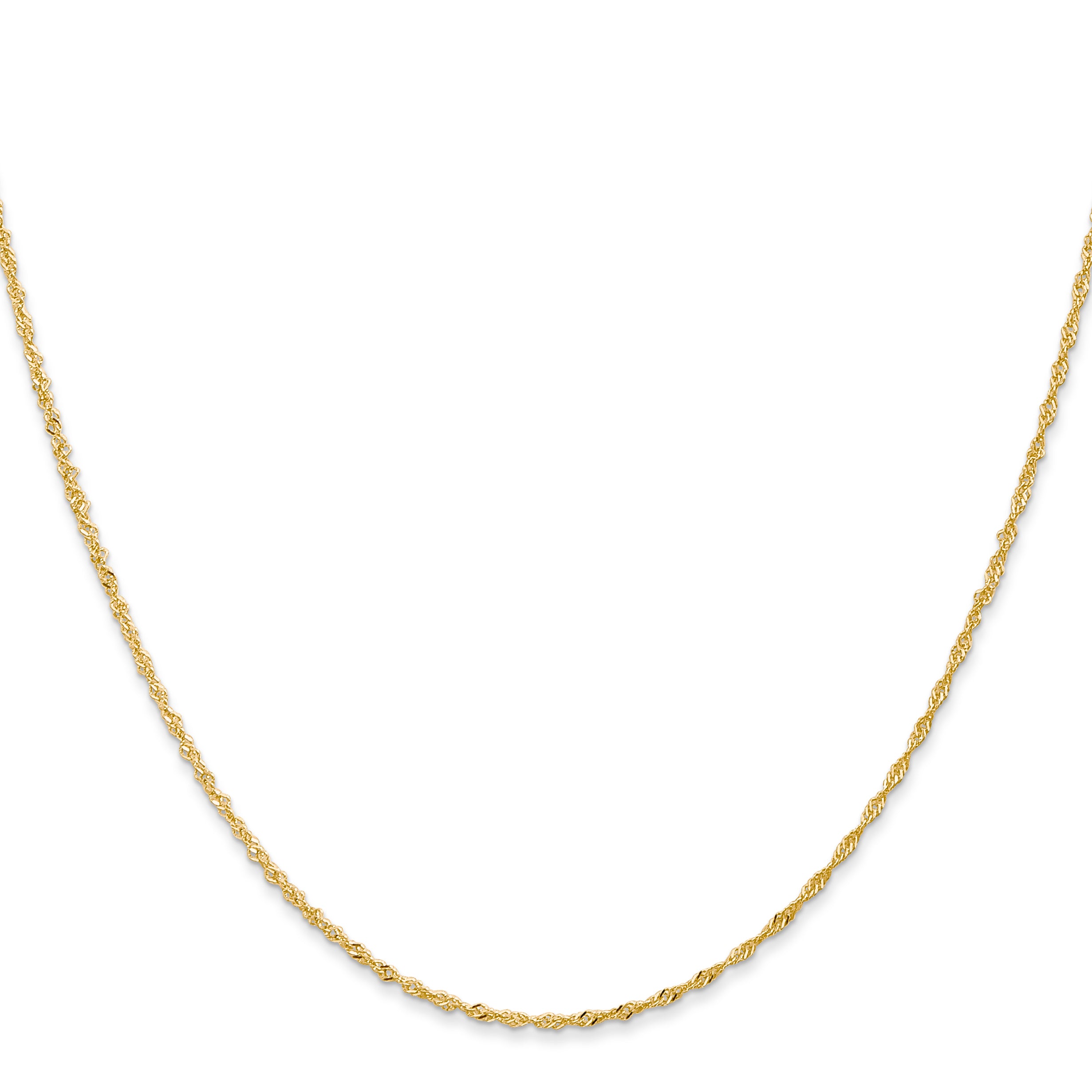 14K 14 inch 1.10mm Singapore with Spring Ring Clasp Chain PEN9