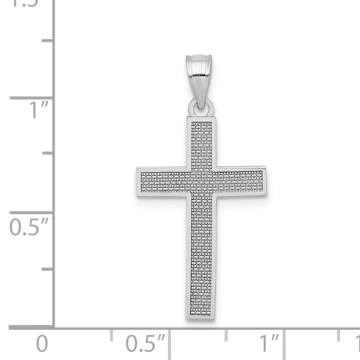 14K White Gold Cross Pendant K4973