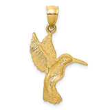 14K Diamond-cut Hummingbird Pendant K3227