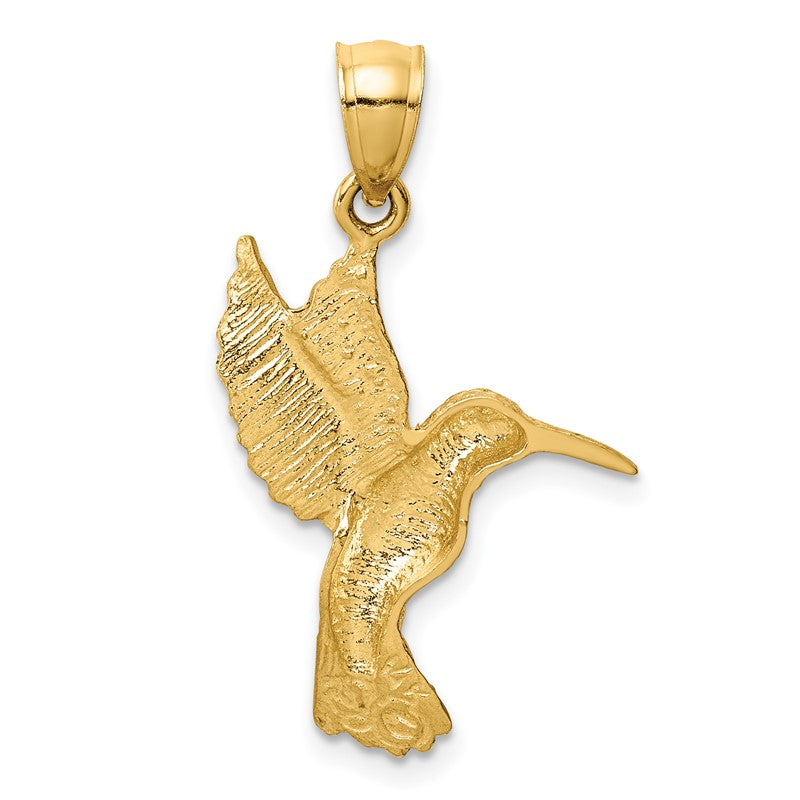 14K Diamond-cut Hummingbird Pendant K3227