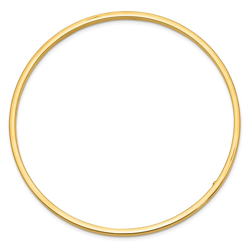 14k Polished Square Tube 3.00mm Slip-on Round Bangle Bracelet DB472