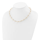 14k 7-8mm White Rice Freshwater Cultured Pearl Beaded 18 inch Necklace XF558