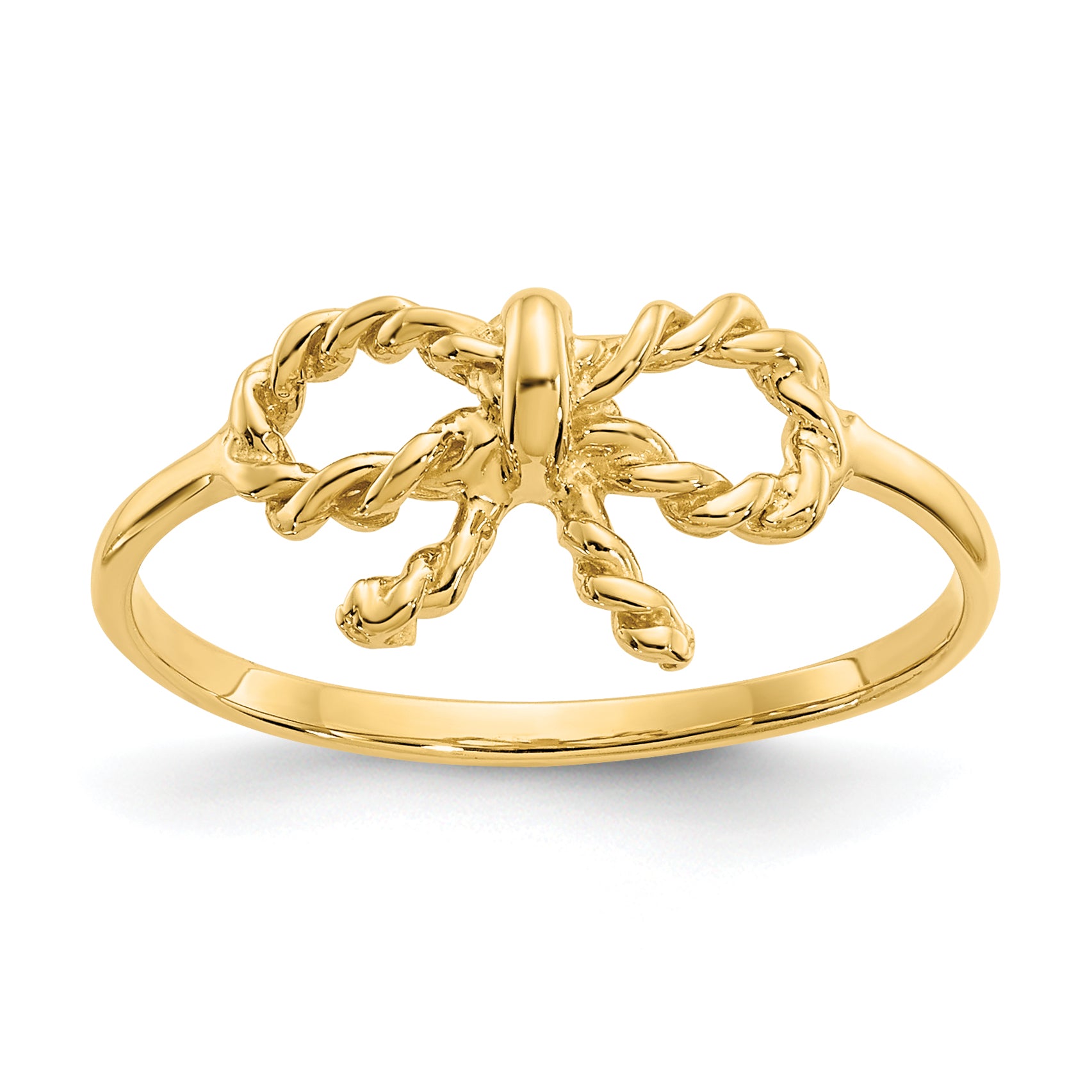 14k Polished Bow Ring K5776