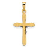 14k Two-tone Polished INRI Crucifix Pendant XR1627