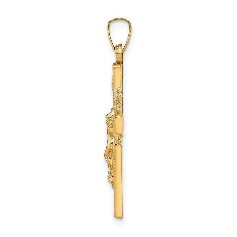 14k INRI Hollow Iona Crucifix Pendant XR287