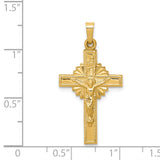 14k INRI Hollow Iona Crucifix Pendant XR287
