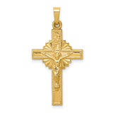 14k INRI Hollow Iona Crucifix Pendant XR287
