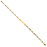 14k Polished Semi-Solid Chain/Solid Plate Cuban Link 20x4.5mm Plate 5.5 inch Baby/Child ID Bracelet DCID132