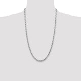 14K White Gold 26 inch 4.5mm Diamond-cut Rope with Lobster Clasp Chain 035W