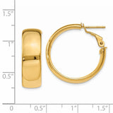 14k 8x24mm Polished Flat Tube Omega Back Hoop Earrings PRE735