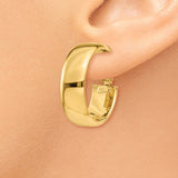 14k 8x24mm Polished Flat Tube Omega Back Hoop Earrings PRE735
