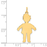 14k Plain Polished Large Boy Charm M117