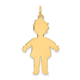 14k Plain Polished Large Boy Charm M117