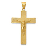 14K Textured Crucifix Latin Cross Pendant C4353