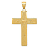 14K Textured Crucifix Latin Cross Pendant C4353