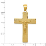 14K Textured Crucifix Latin Cross Pendant C4353
