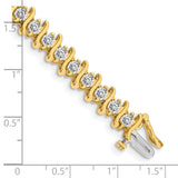 14k Complete 5.95 carat Round VS Diamond 2-prong S-link 7 inch Tennis Bracelet X706VS