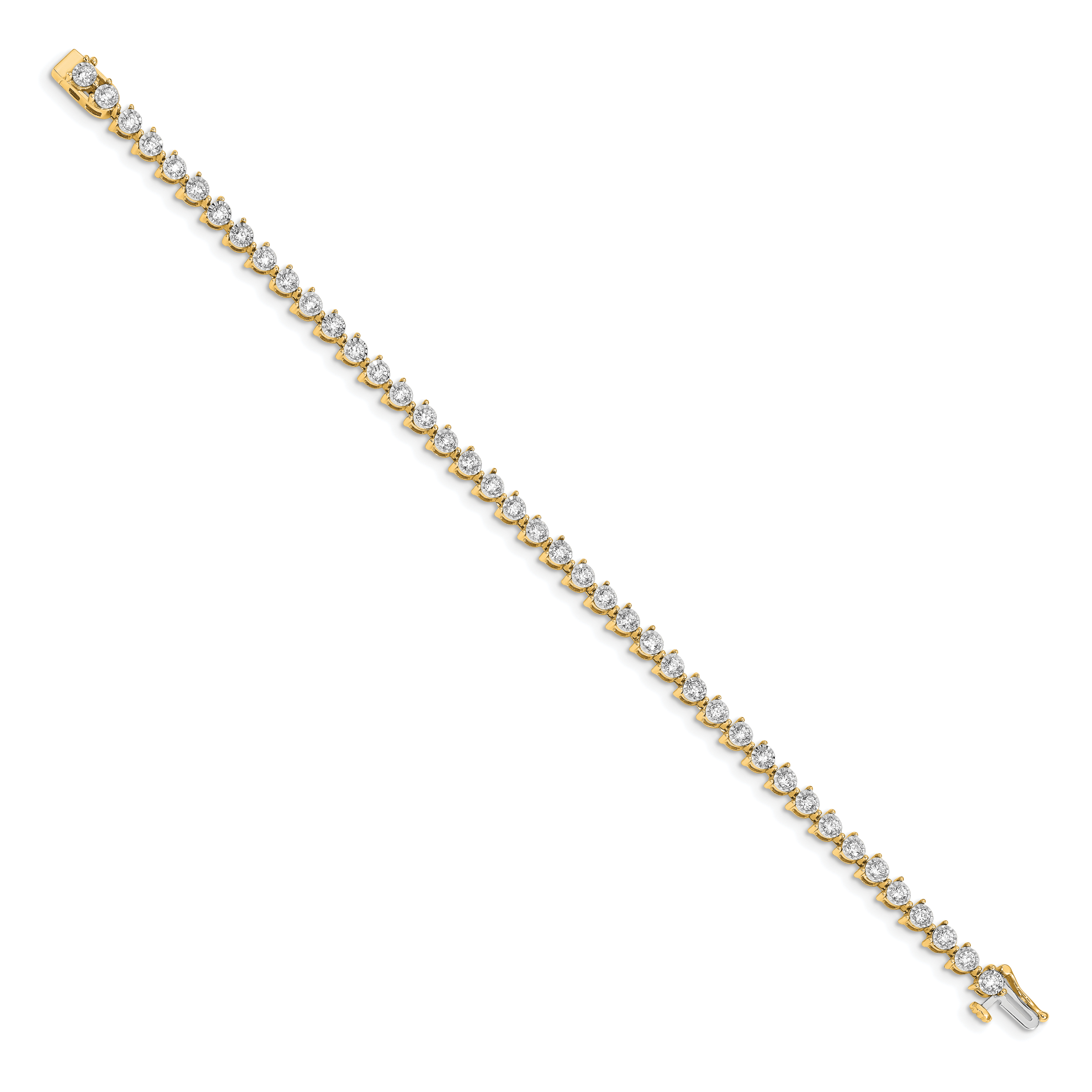 14k White Gold Complete 2 carat Diamond Illusion Setting 7 inch Tennis Bracelet BM4656