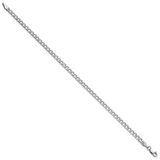 14K White Gold 10 inch 3.35mm Semi-Solid Curb with Lobster Clasp Anklet BC103