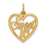 14k SWEET 16 in Heart Charm C1001