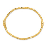 14k Polished Twisted 3.00mm Hinged Oval Bangle Bracelet DB622