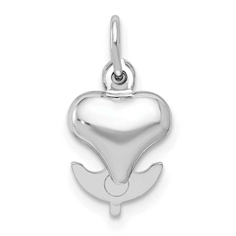 14K White Gold 3D Moveable Heart/Cross/Anchor Pendant K5162