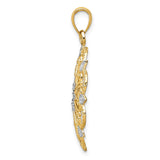 14K and White Rhodium Starburst Pendant K4294
