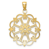 14K and White Rhodium Starburst Pendant K4294