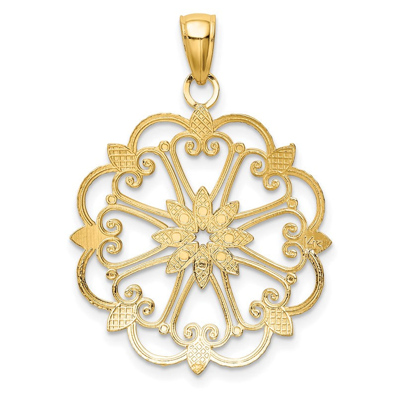 14K and White Rhodium Starburst Pendant K4294