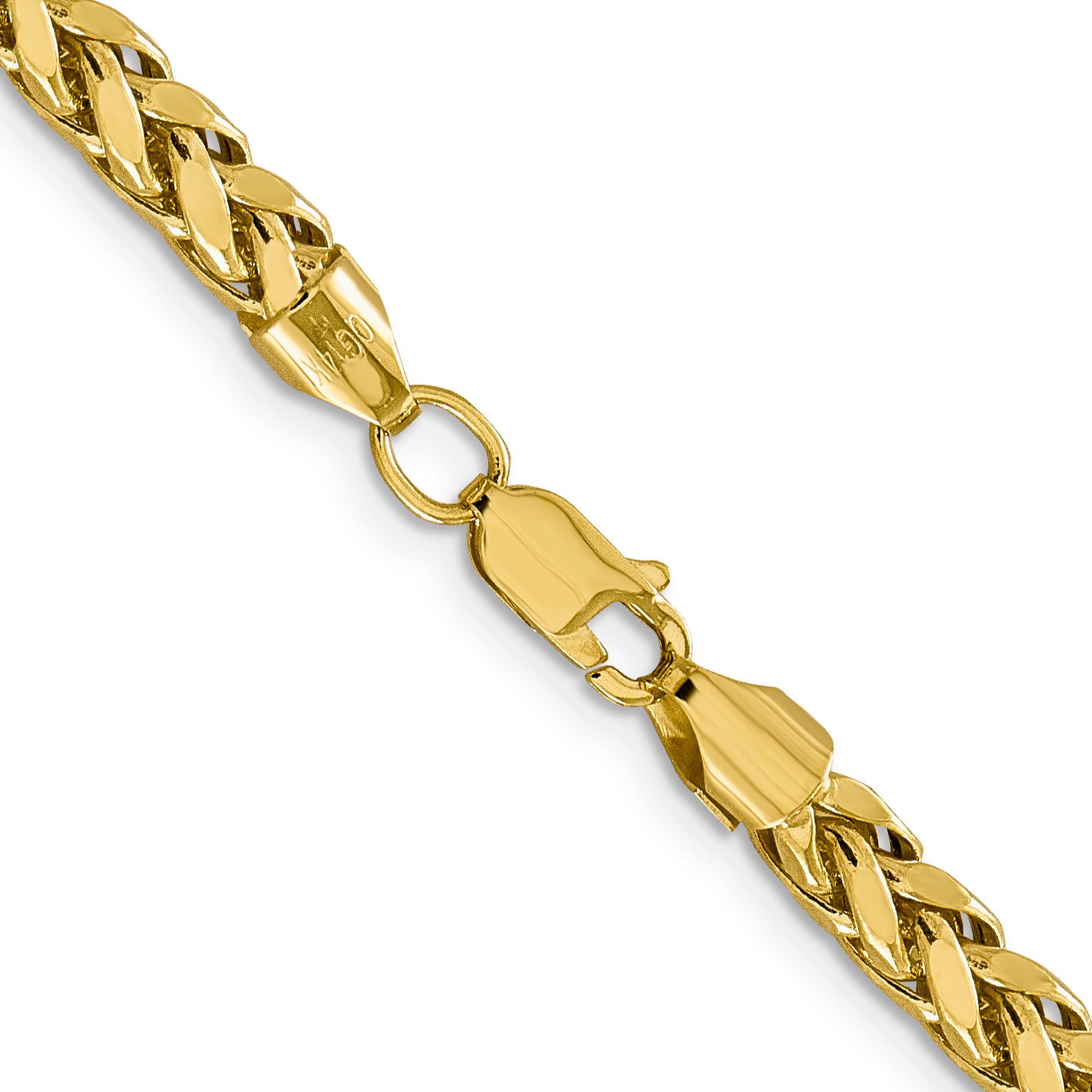 14K 18 inch 5mm Semi-Solid Diamond-cut Wheat with Lobster Clasp Chain BC186