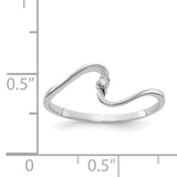 14k White Gold AA Diamond Curved Ring Y1717AA