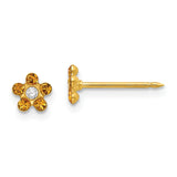 Inverness 14k November Yellow Crystal Birthstone Flower Post Piercing Earrings 791E