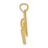 14k Basketball in Hoops with Backboard Pendant C3583