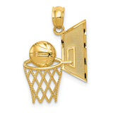 14k Basketball in Hoops with Backboard Pendant C3583