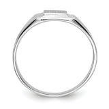 14k White Gold 5.25x5.0mm Childs Open Back Signet Ring D1876