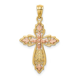 14K Two-Tone Cross Pendant C4692