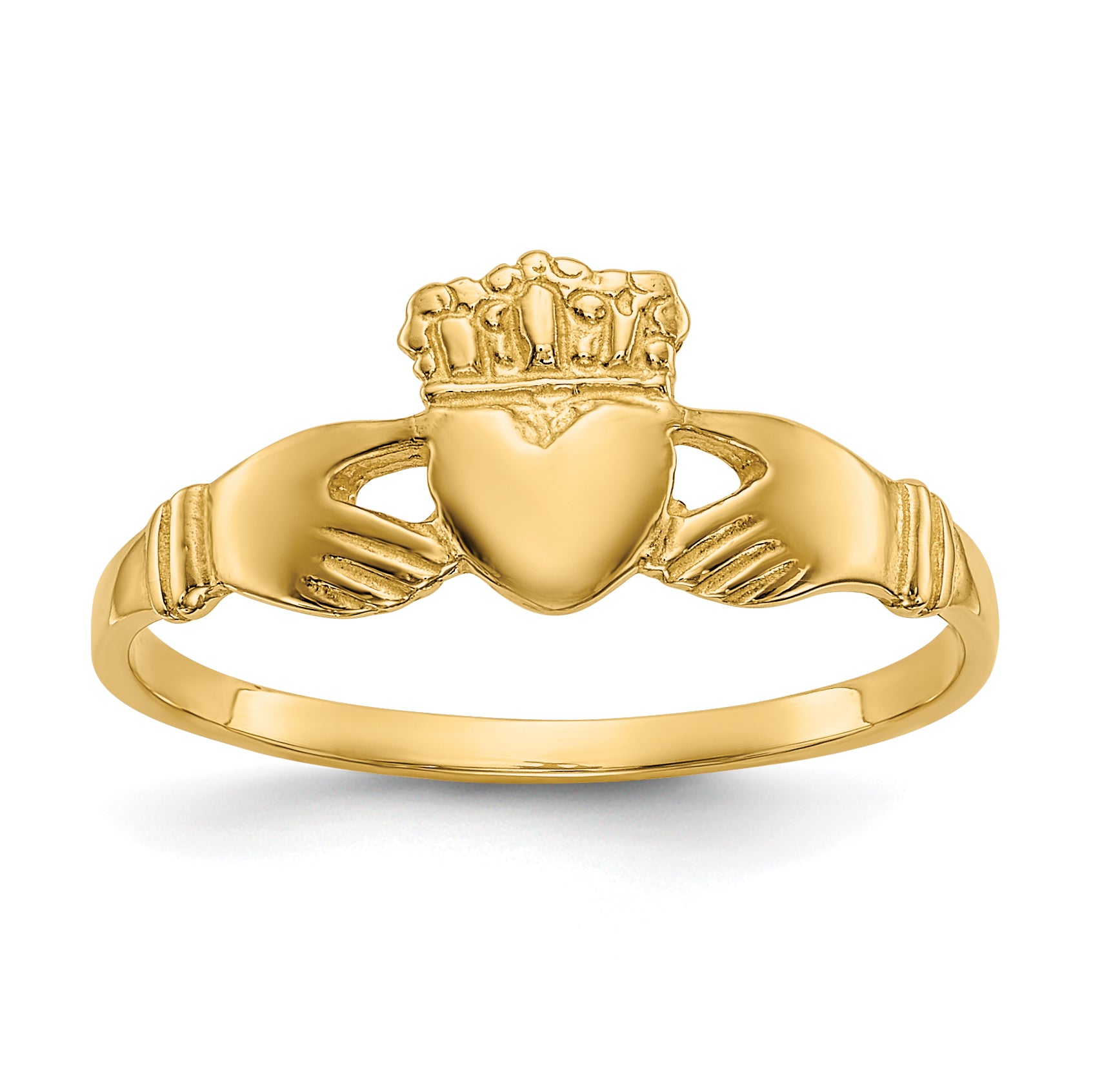 14k Ladies Polished Claddagh Ring D1875
