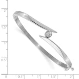14k White Gold Complete 1/4 carat VS Diamond Hinged Oval Bangle Bracelet XB168VS