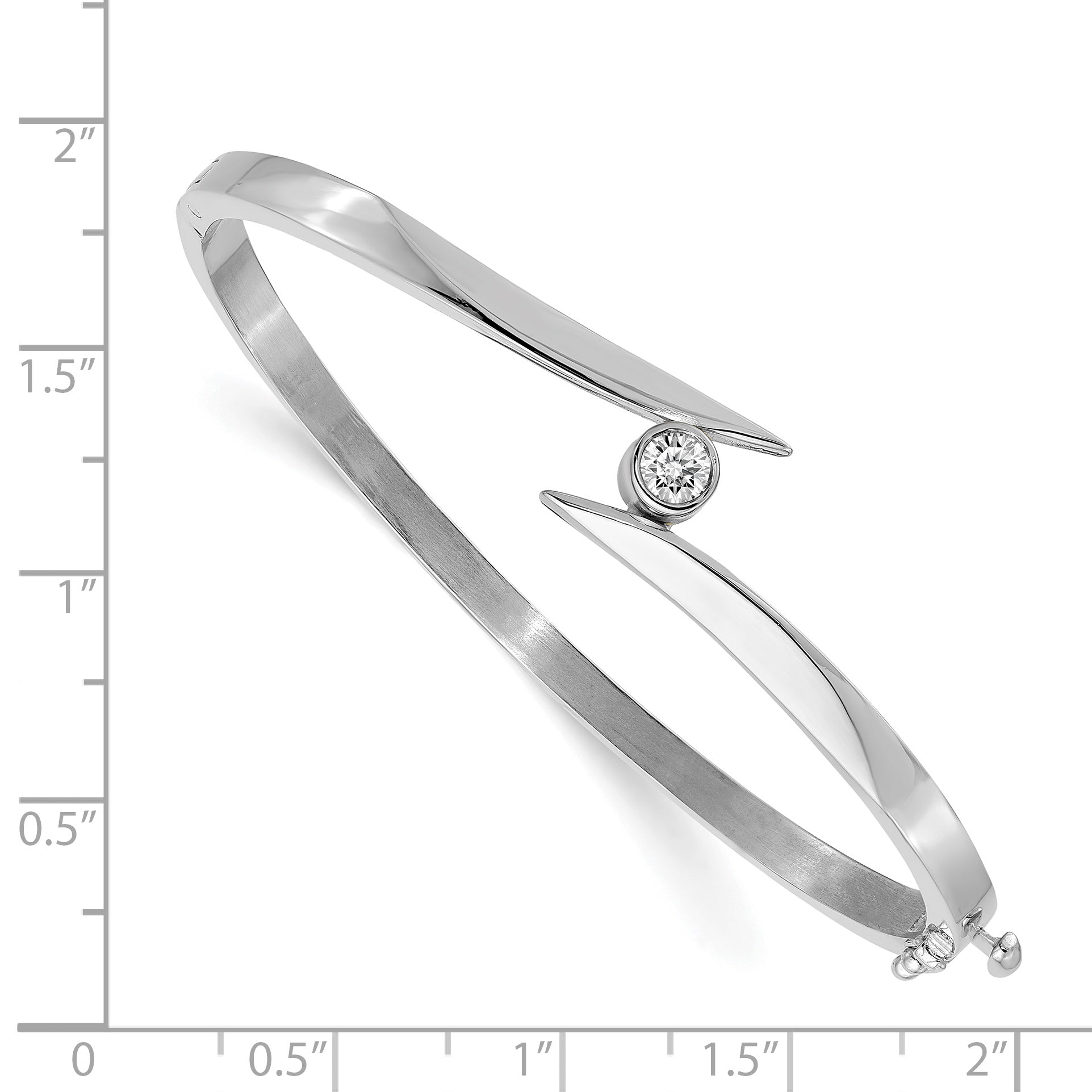 14k White Gold Complete 1/4 carat VS Diamond Hinged Oval Bangle Bracelet XB168VS