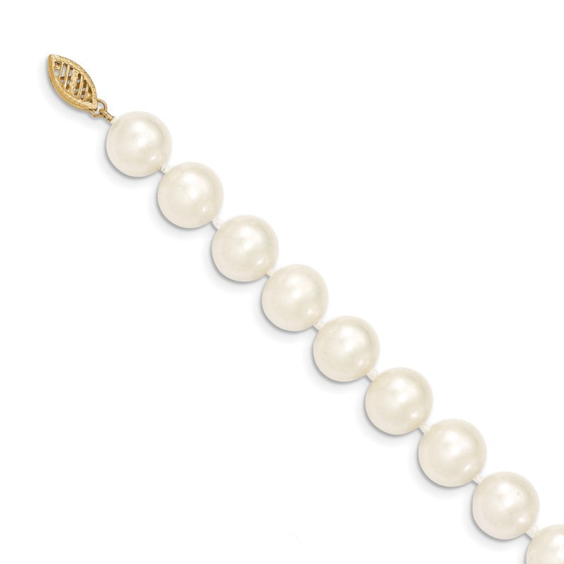 14k 10-11mm White Near-Round Freshwater Cultured Pearl 16 inch Necklace WPN100
