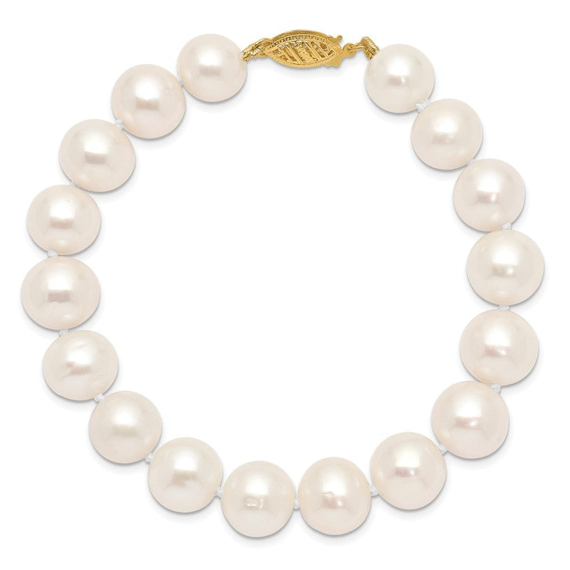 14k 10-11mm White Near-Round Freshwater Cultured Pearl 16 inch Necklace WPN100