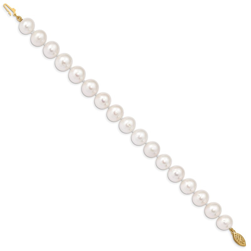 14k 10-11mm White Near-Round Freshwater Cultured Pearl 16 inch Necklace WPN100