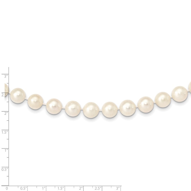 14k 10-11mm White Near-Round Freshwater Cultured Pearl 16 inch Necklace WPN100