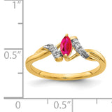 14k Diamond and Marquise Ruby Ring RM5753