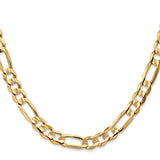 14K 26 inch 6.75mm Concave Open Figaro with Lobster Clasp Chain LFG180