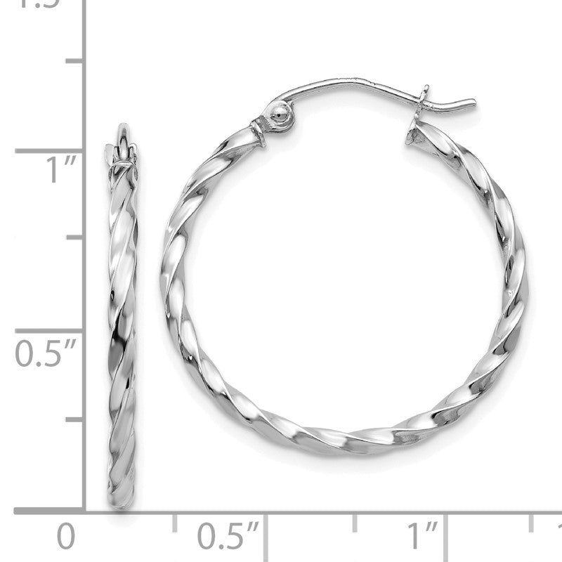 14k WG Twist Polished Hoop Earring TE566